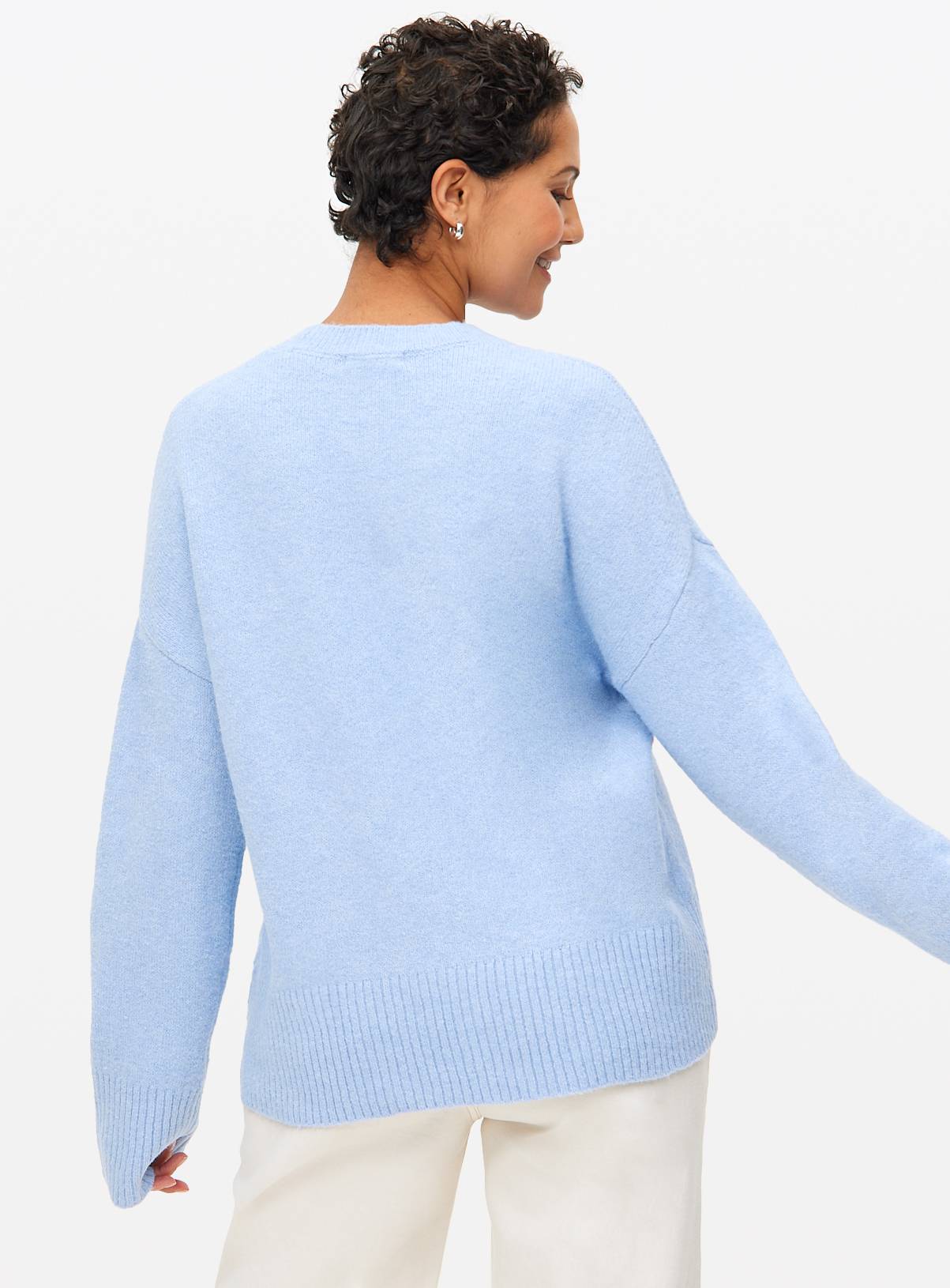Blue Curved Hem Cosy Knitted Jumper 24 - Image 4